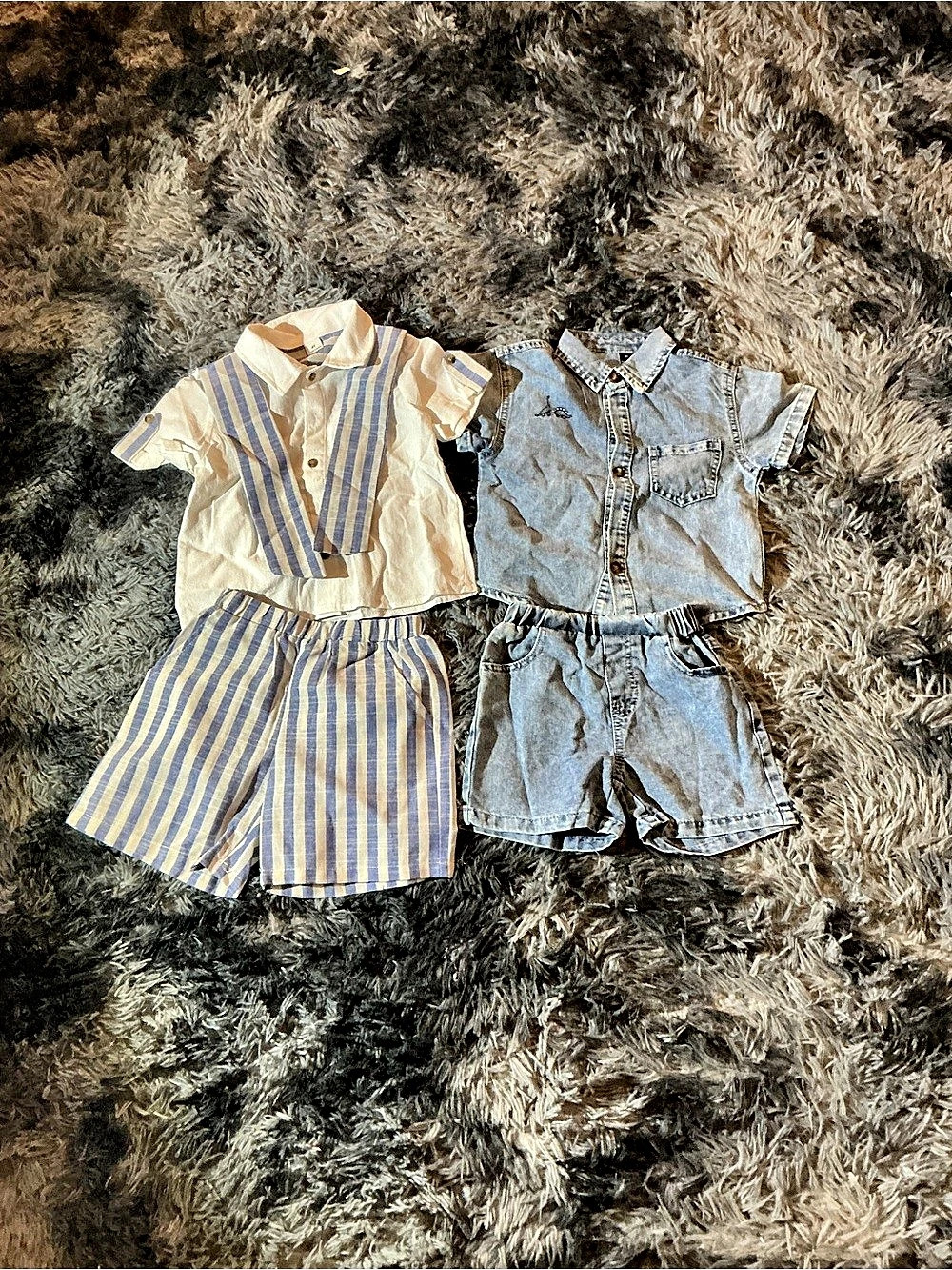 Kids Blue & White Striped Matching Sets